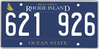 RI license plate 621926