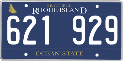 RI license plate 621929