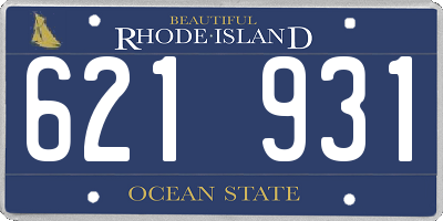 RI license plate 621931