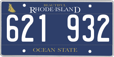RI license plate 621932