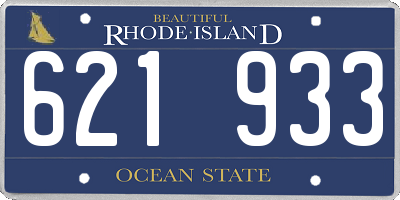 RI license plate 621933