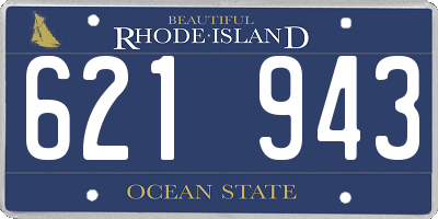RI license plate 621943