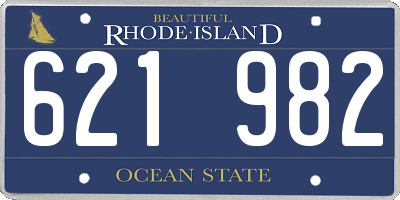 RI license plate 621982