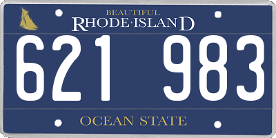 RI license plate 621983
