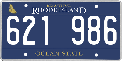 RI license plate 621986