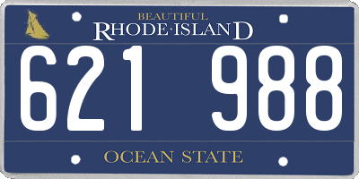 RI license plate 621988