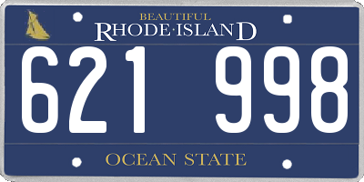 RI license plate 621998