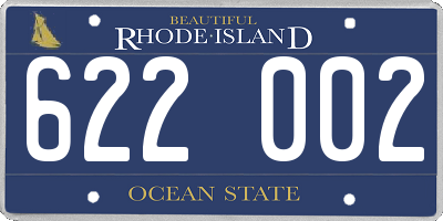 RI license plate 622002