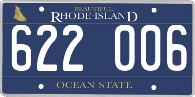 RI license plate 622006