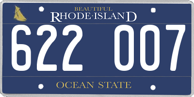 RI license plate 622007