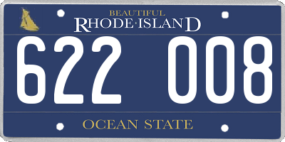 RI license plate 622008