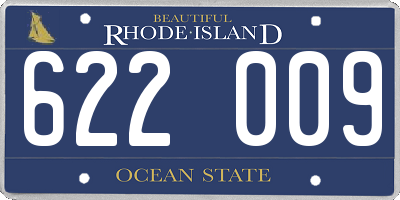 RI license plate 622009