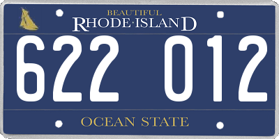 RI license plate 622012
