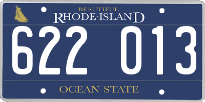 RI license plate 622013