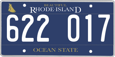 RI license plate 622017