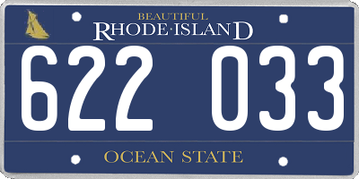 RI license plate 622033