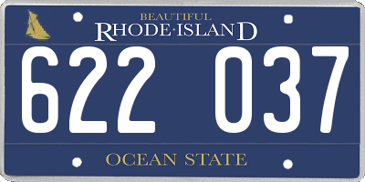 RI license plate 622037