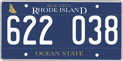 RI license plate 622038