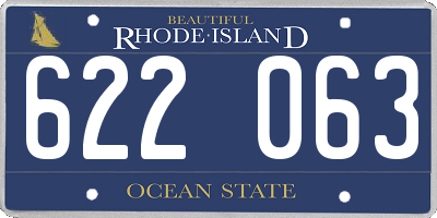 RI license plate 622063