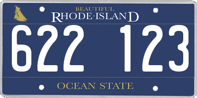 RI license plate 622123