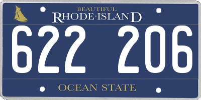 RI license plate 622206