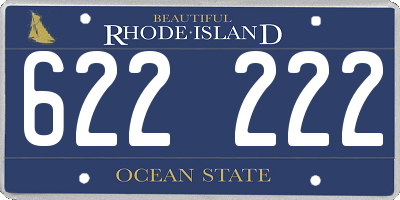 RI license plate 622222
