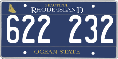 RI license plate 622232