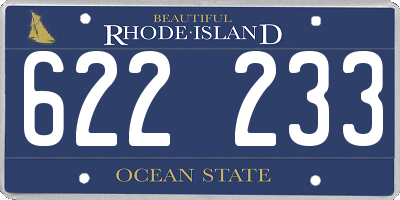 RI license plate 622233