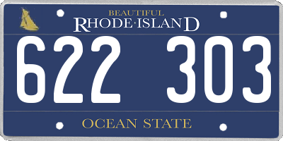 RI license plate 622303