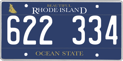 RI license plate 622334