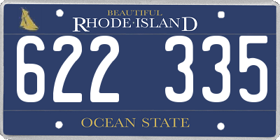 RI license plate 622335