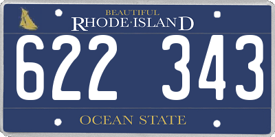 RI license plate 622343