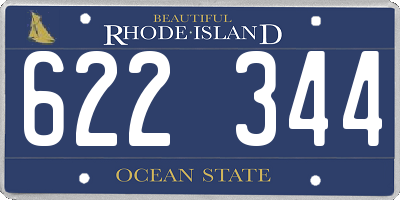 RI license plate 622344