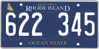 RI license plate 622345
