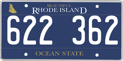 RI license plate 622362