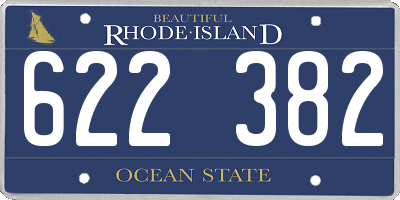 RI license plate 622382