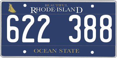 RI license plate 622388