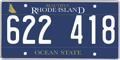 RI license plate 622418
