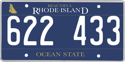 RI license plate 622433