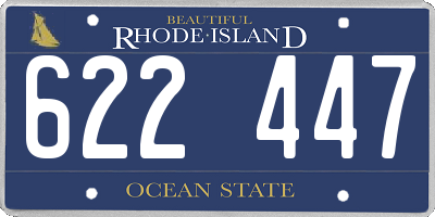 RI license plate 622447