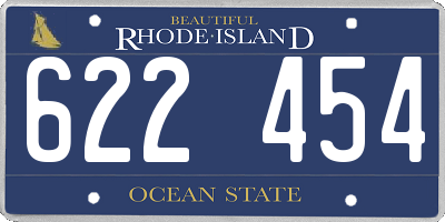 RI license plate 622454