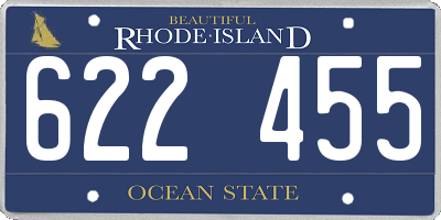 RI license plate 622455