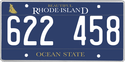 RI license plate 622458