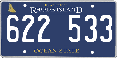 RI license plate 622533