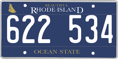 RI license plate 622534
