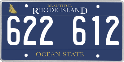 RI license plate 622612