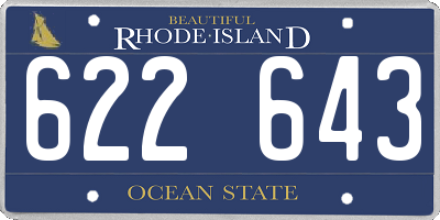 RI license plate 622643