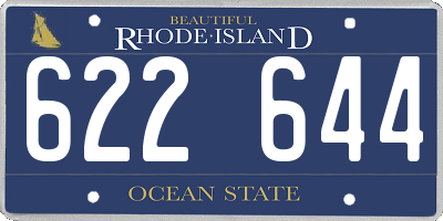 RI license plate 622644