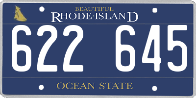 RI license plate 622645