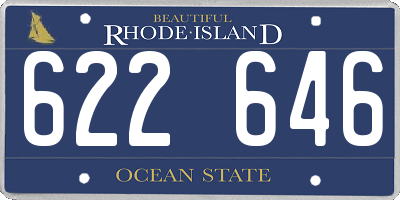 RI license plate 622646